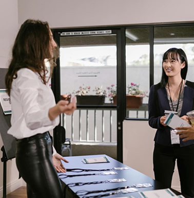 Business meeting two women
